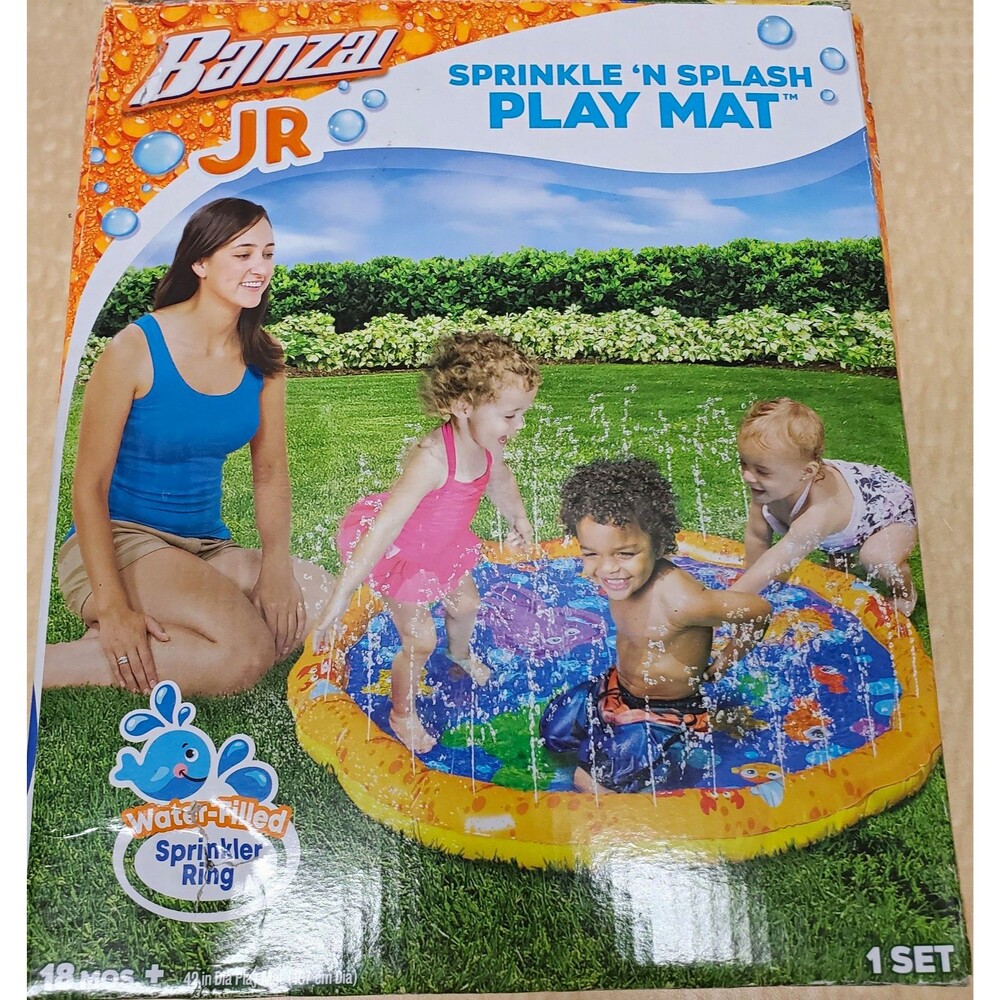 Banzai Jr Sprinkle 'N Splash Play Mat Water-Filled Sprinkler Ring 42 in PVC